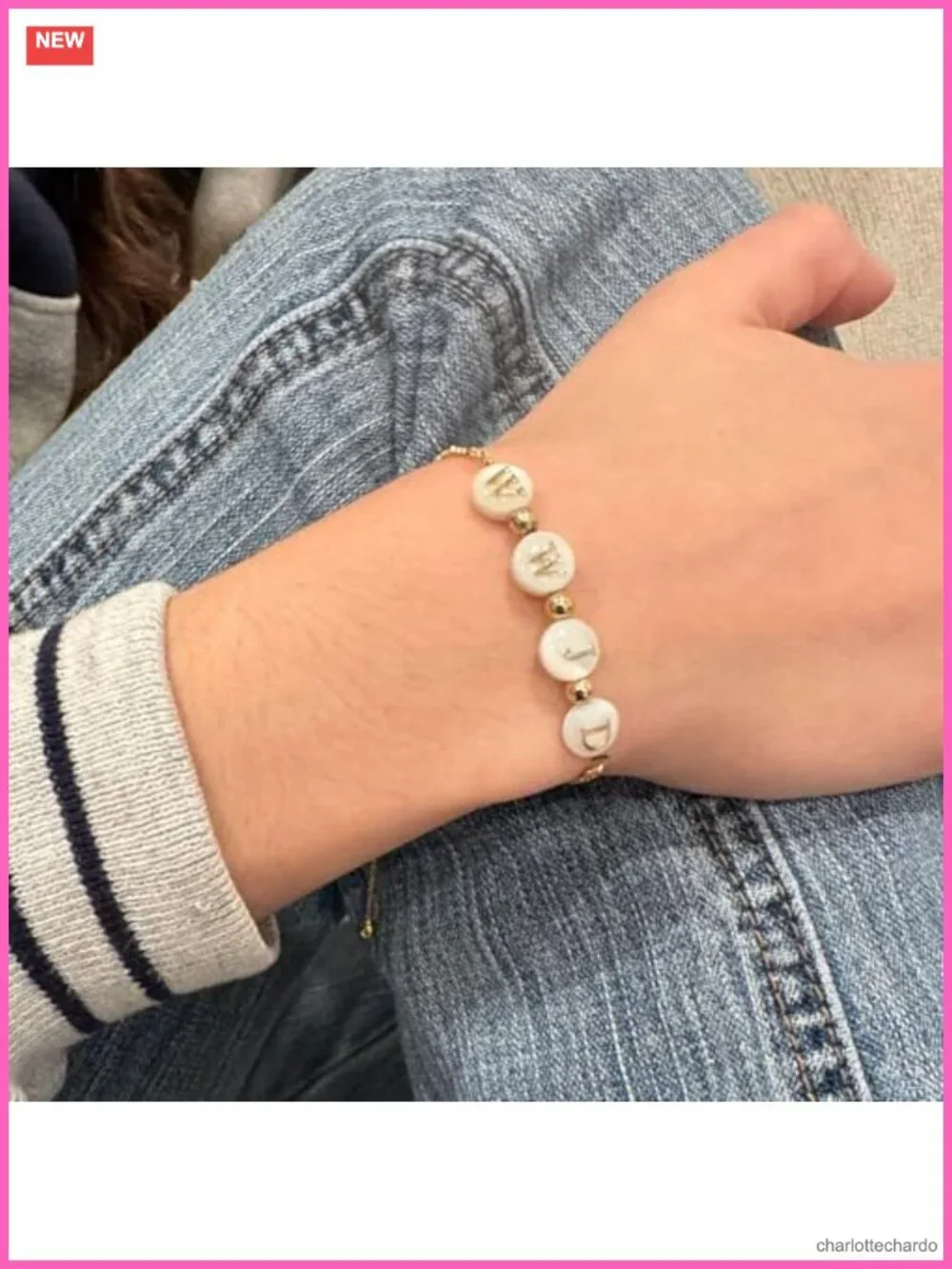 WWJD Bracelet Gold-Plated Shell Beads Adjustable Spiritual Gift